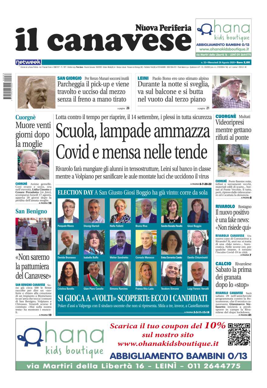 Il Canavese Edizione Rivarolo Del 26 Agosto In Edicola La Prima