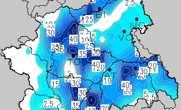 Temporali molto forti: pioggia record in Canavese