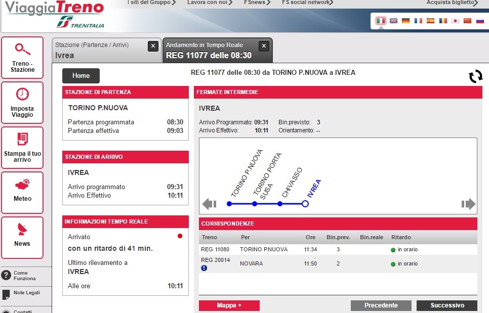 Treno per Aosta in ritardo per la grandine