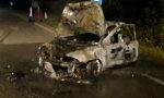 Cafasse: auto in fiamme dopo incidente