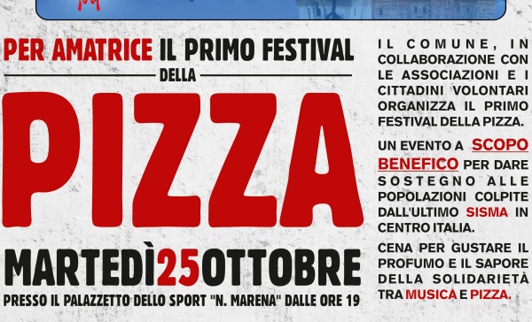 Una pizzata speciale… per aiutare i terremotati