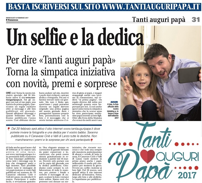 Un selfie e una dedica per dire “Tanti auguri papà”