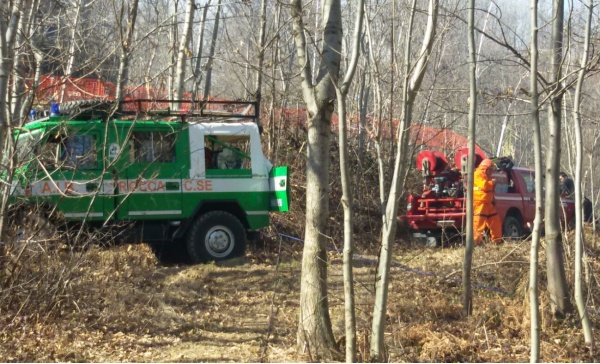 Pompieri ed Aib in azione nella zona della Carella