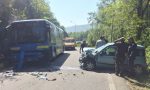 Scontro auto contro pullman, una donna ferita