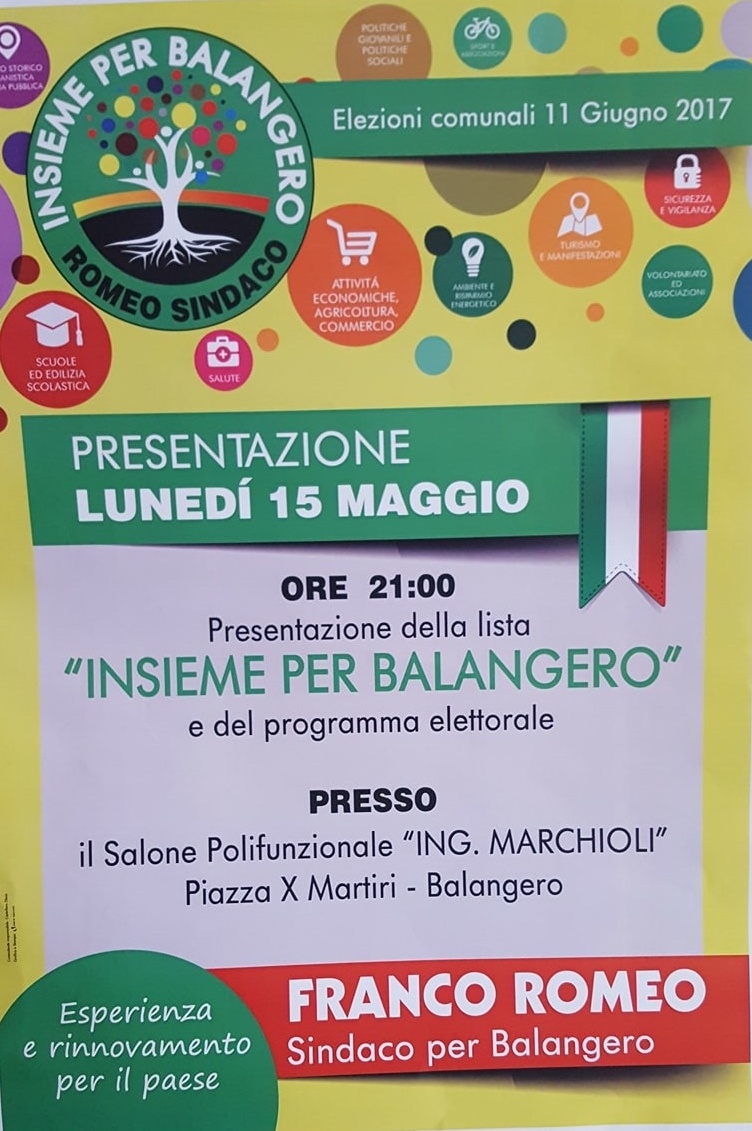 Franco Romeo presenta la sua lista “Insieme per Balangero”