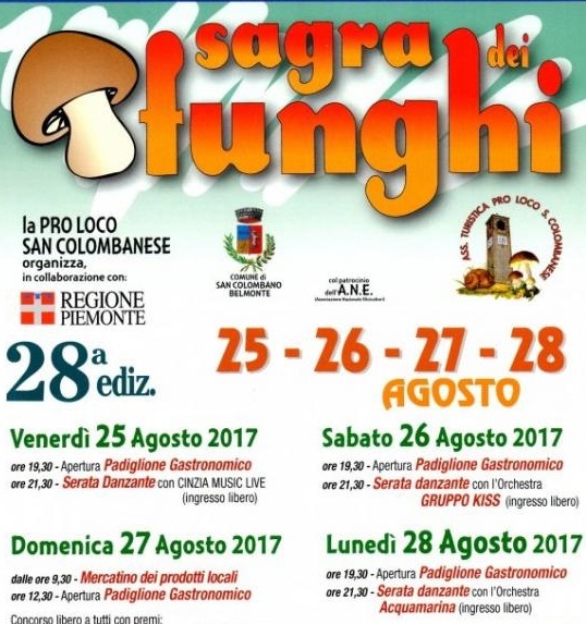 Sagra dei Funghi, ancora due giorni di festa a San Colombano Belmonte