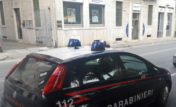 Tentata rapina alla Banca Popolare di Novara a Cuorgnè