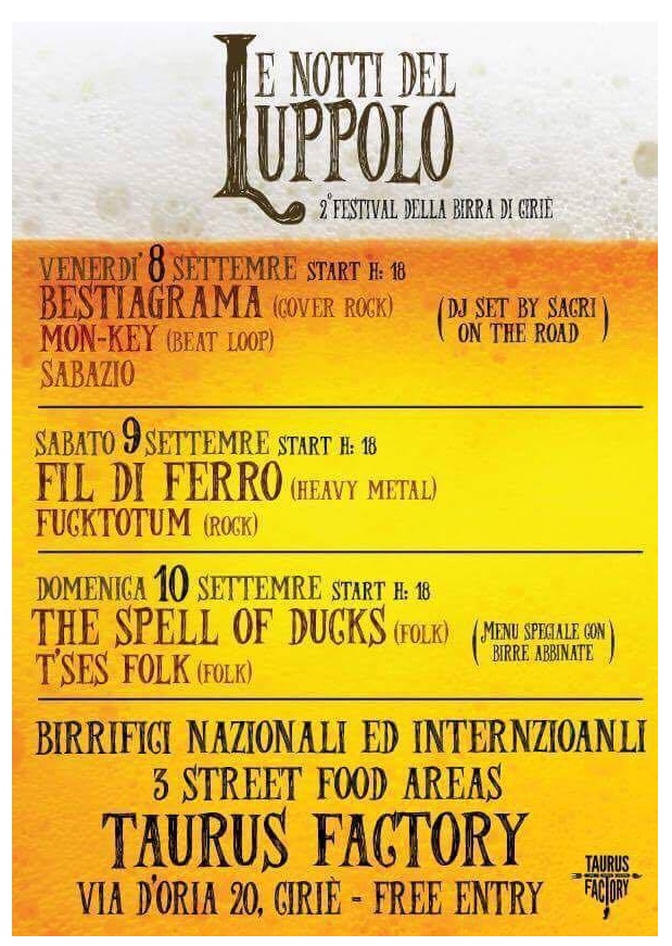 Fiumi di birra e concerti al Taurus Factory: c’è il Festival