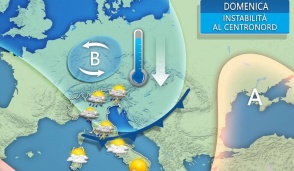 Domenica possibili piogge e temperature in forte calo