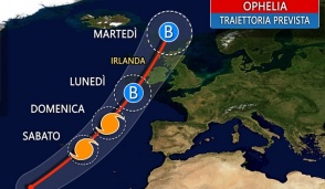 Uragano Ophelia porta aria calda sul Vecchio Continente