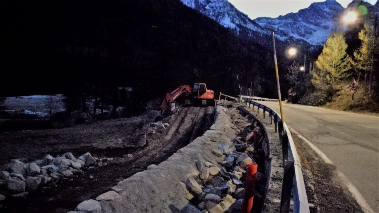 Lavori alla viabilità in alta Valle Orco