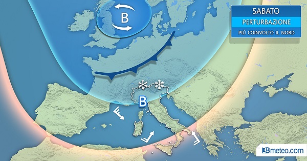Pioggia vento e neve poi il freddo