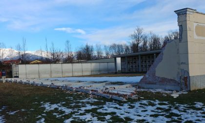 Crolla  muro cimitero a Fiano