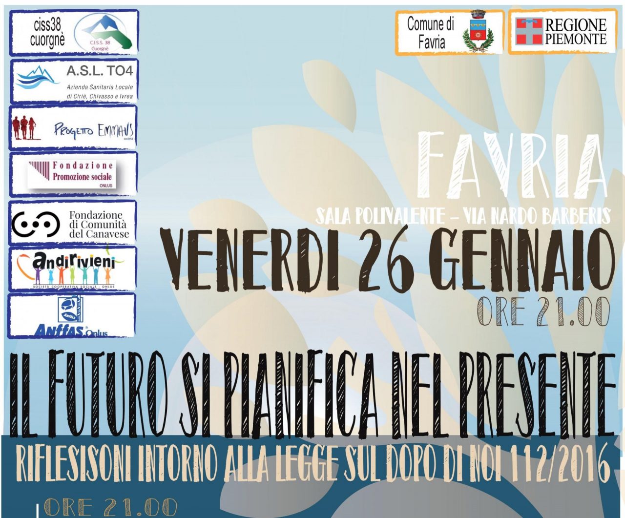 Serata a Favria sulla legge Sul dopo di noi