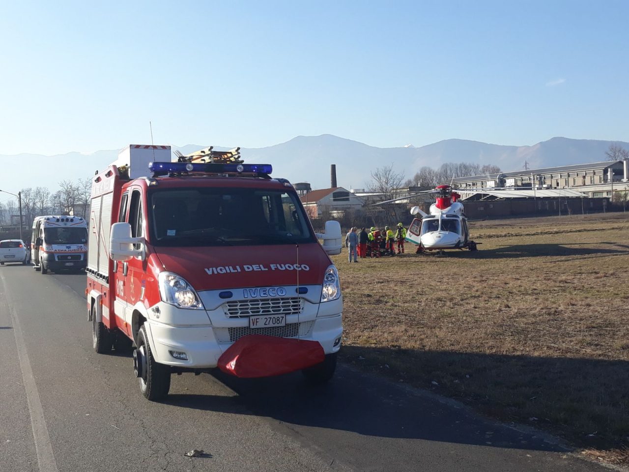 Infortunio sul lavoro dipendente elitrasportato al Cto