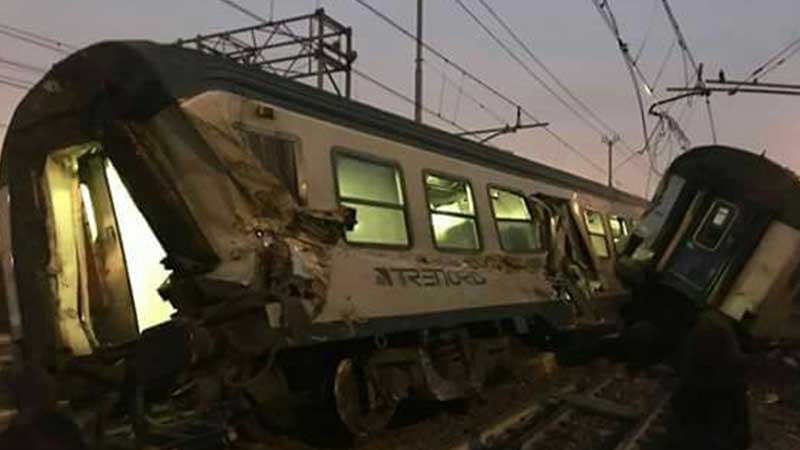 Treno deragliato a Segrate nel milanese