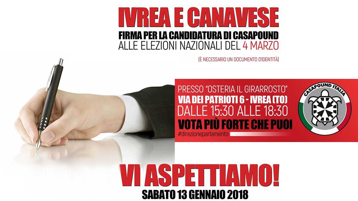 Casapound avvia raccolta firme per le politiche