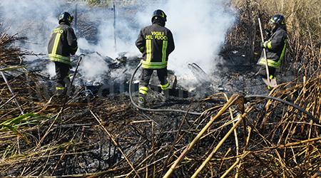 San Carlo: incendi al Poligono Militare