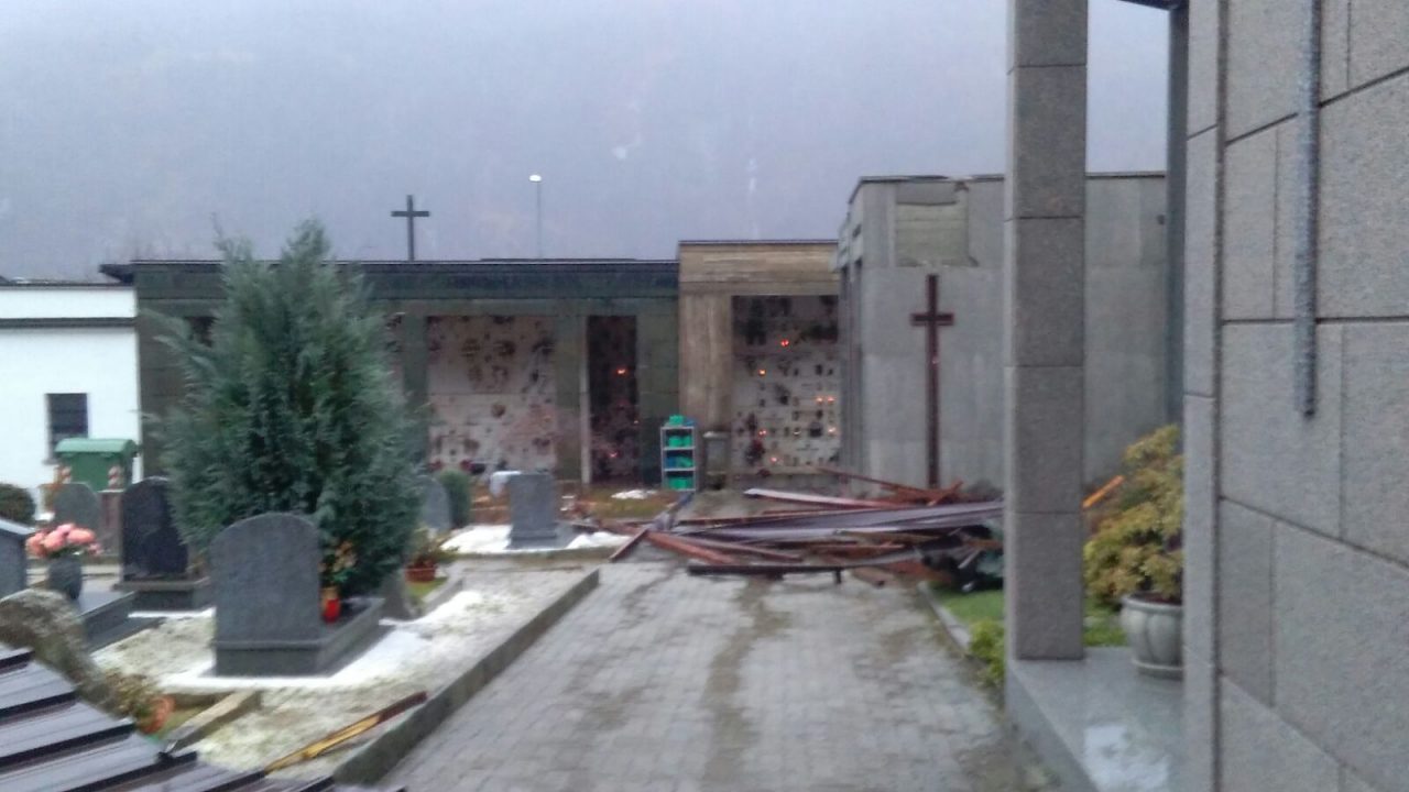 Cimitero Sparone danni a causa del maltempo