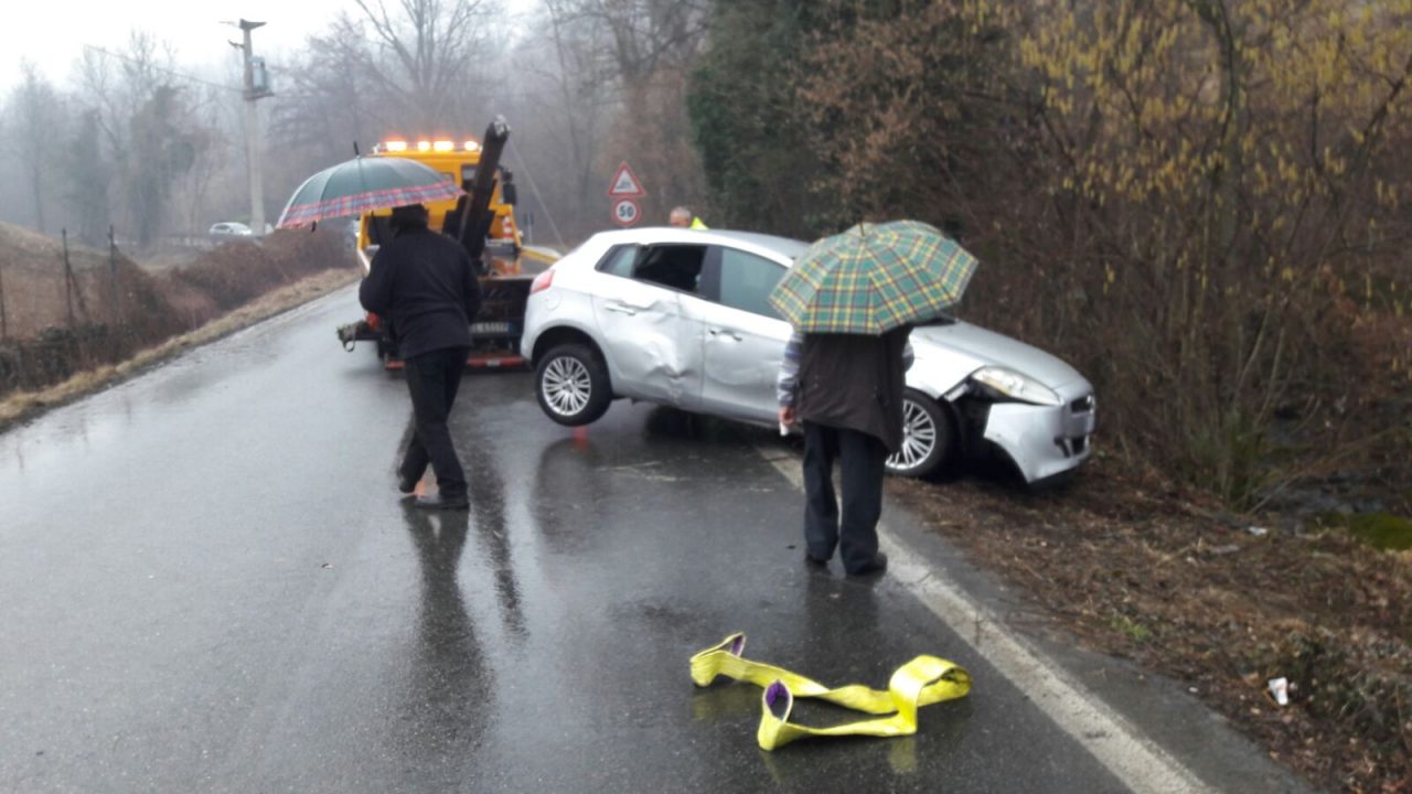 Auto fuori strada sulla provinciale
