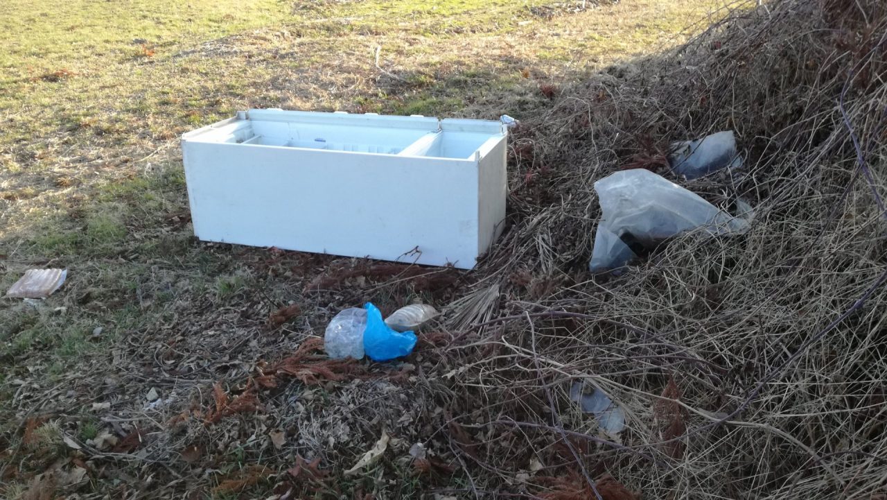 Frigorifero scaricato nelle campagne valperghesi