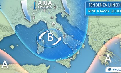 Tracollo termico e neve a bassa quota