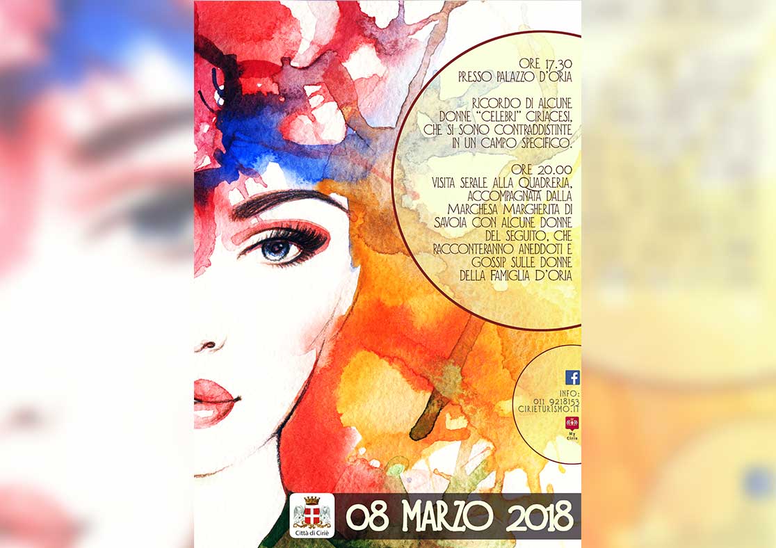 8 marzo a Ciriè Palazzo D’Oria ospita i festeggiamenti