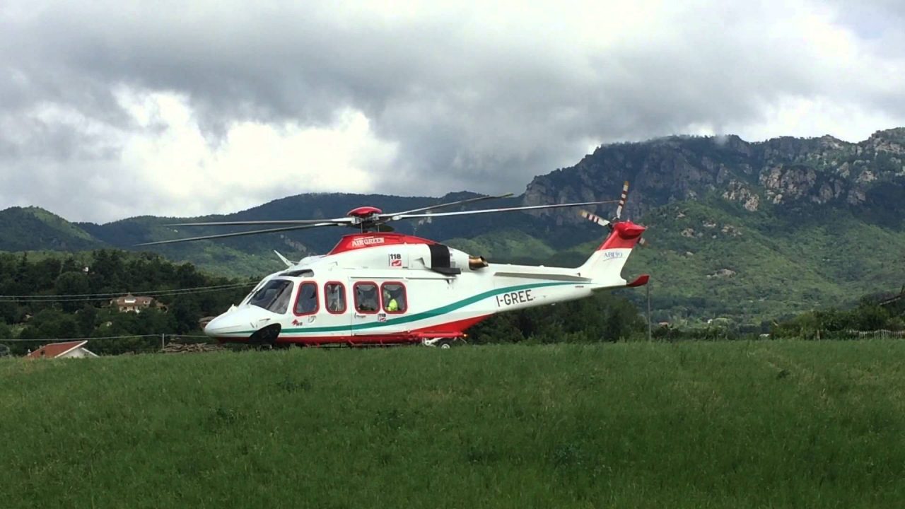 Incidente con la moto centauro elitrasportato in Ospedale a Torino