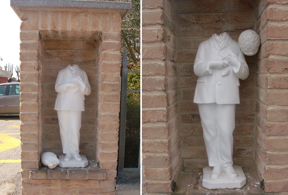 Danneggiata la statua del Santo Bambino a San Giusto