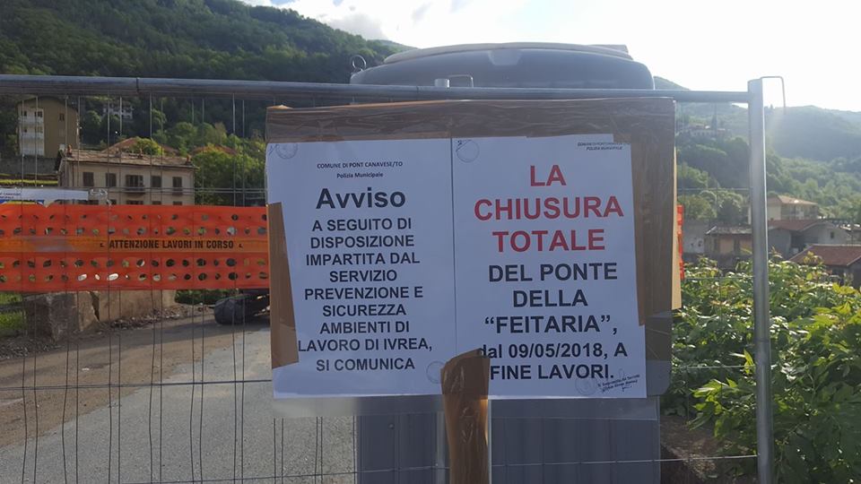 Pont ponte della Feitaria chiuso anche ai pedoni