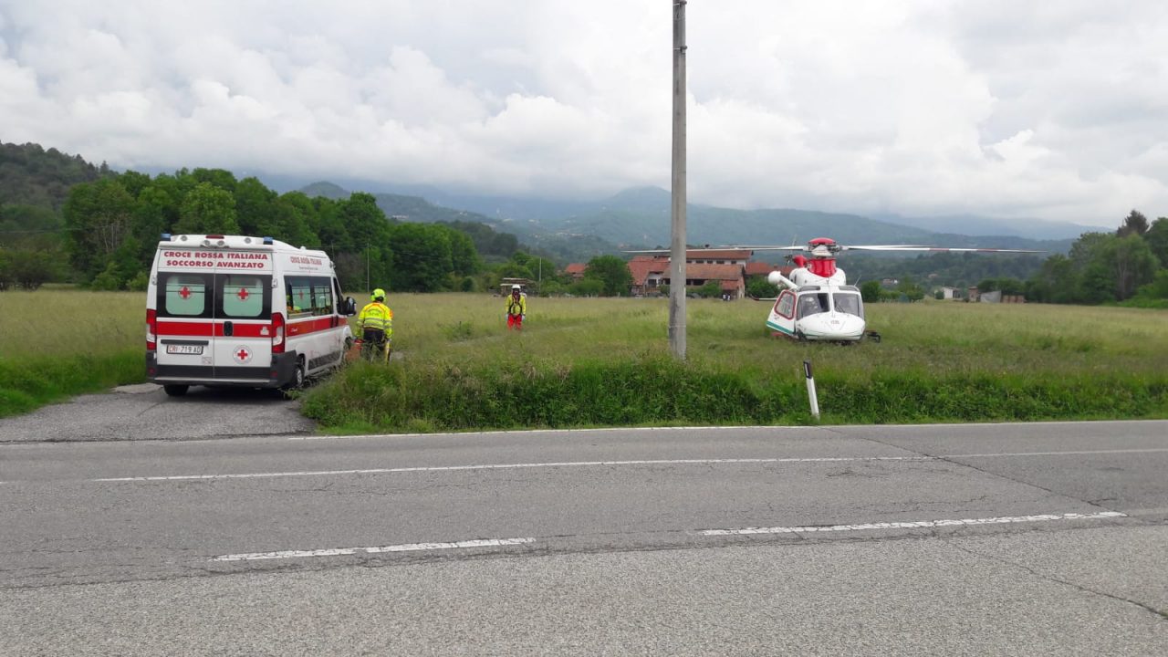 Ciclista investito a Castellamonte, portato in ospedale