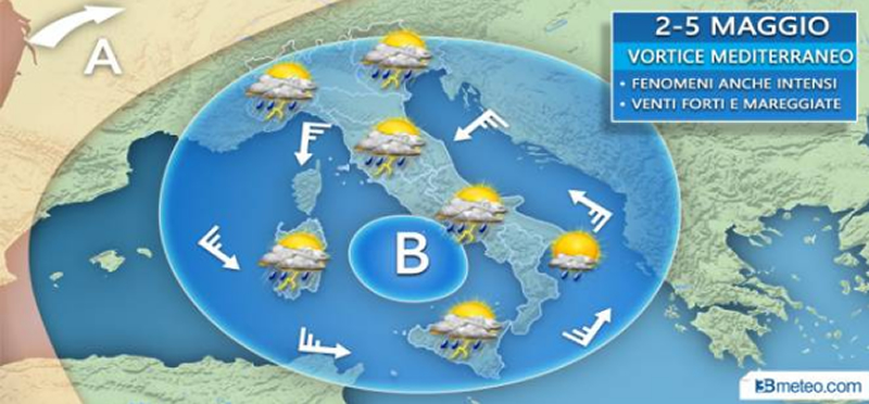Previsioni meteo acquazzoni per tutto il fine settimana
