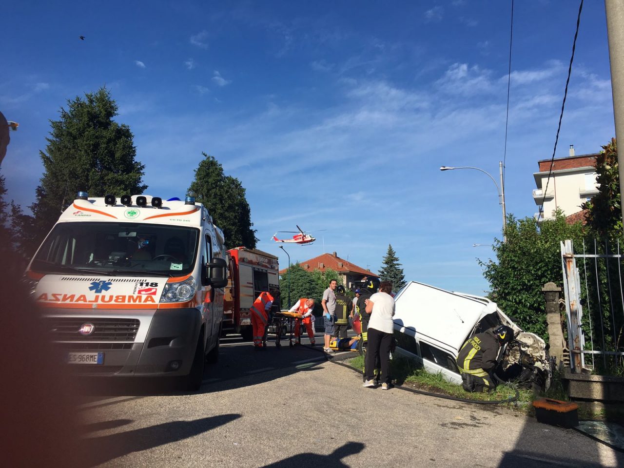 Incidente a Nole, tre vetture coinvolte