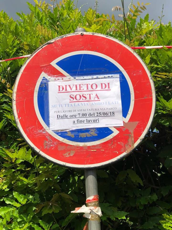Ciriè, vietato parcheggiare in via Parco