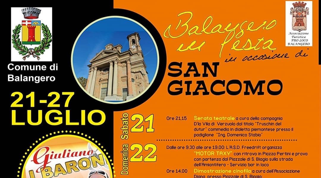 Balangero fa festa in occasione dell’atteso San Giacomo 2018