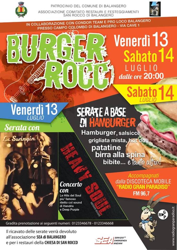 Tutto pronto per il Burger Rocc a Balangero
