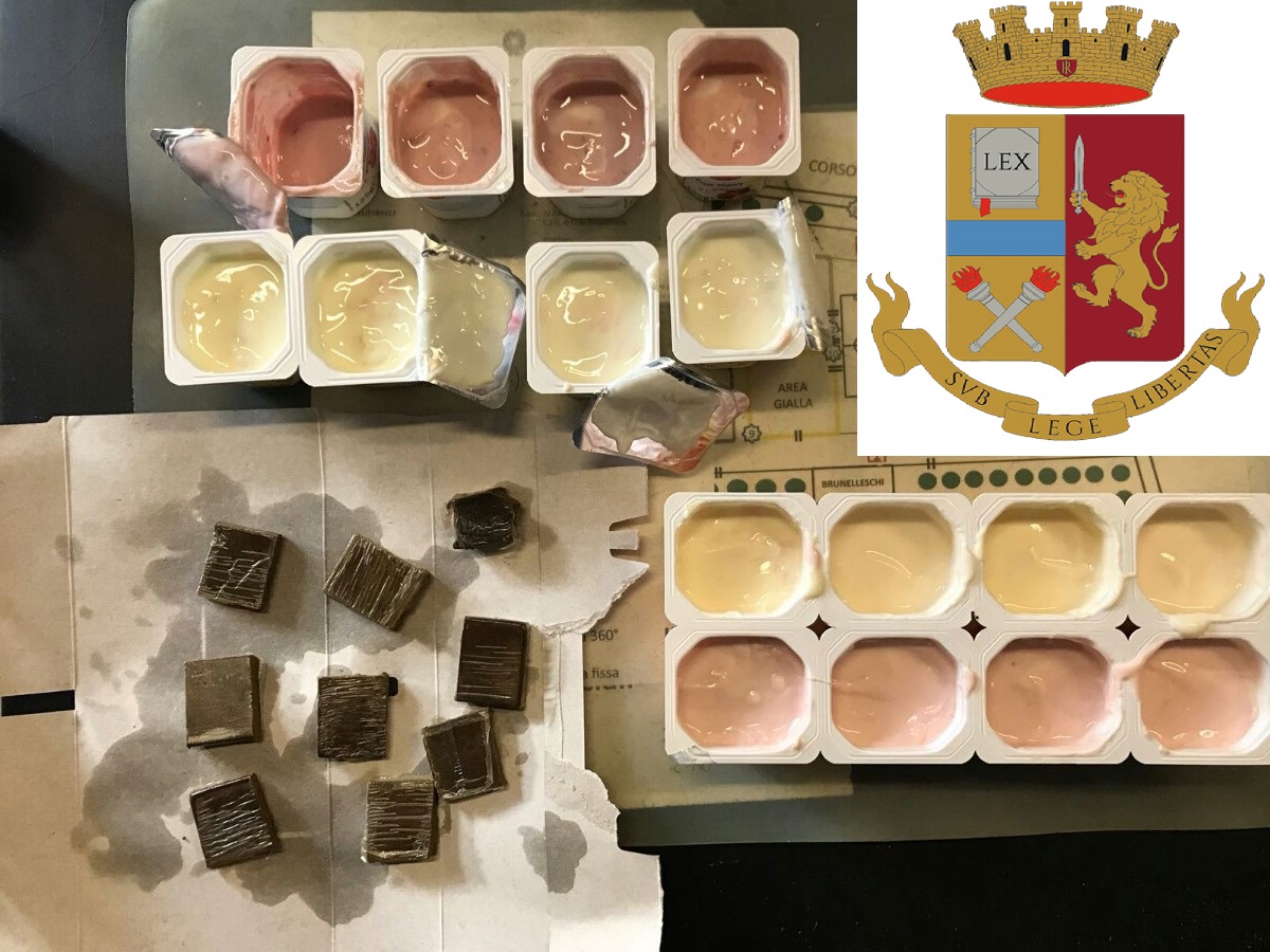 Tenta di consegnare al centro di permanenze yogurt all’hashish