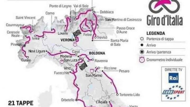 Il Giro d’Italia 2019 torna in Canavese? Ecco le possibili tappe