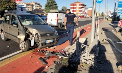 Si schianta contro un palo per scacciare una cimice dall’abitacolo