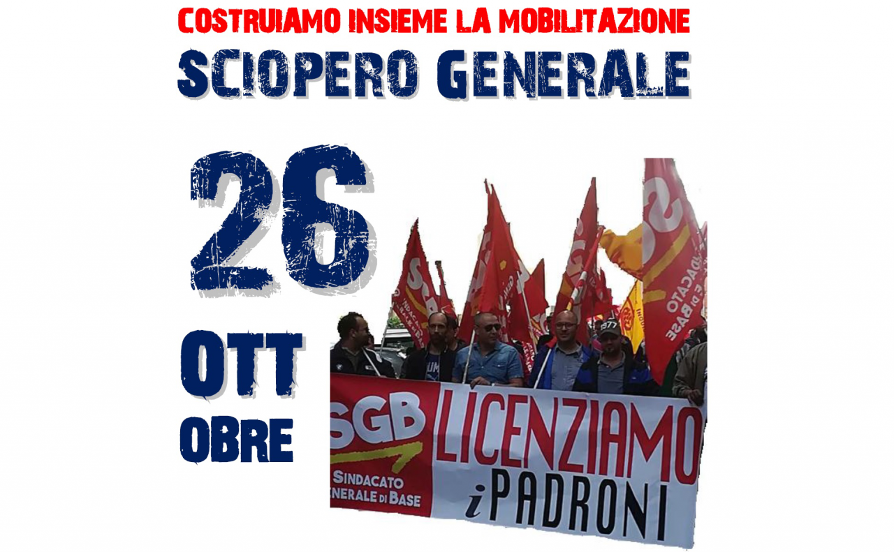 Sciopero generale 26 ottobre 2018 dei sindacati di base