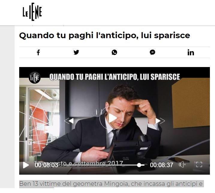 Geometra truffatore, indagini al via dopo il servizio de “Le Iene”