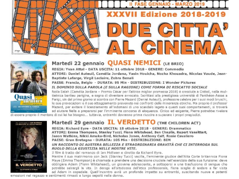 Tutto pronto a Cuorgnè per il ritorno della rassegna Due città al cinema