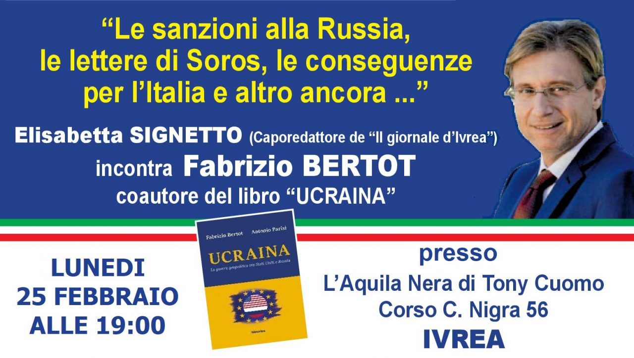 Ucraina Bertot lunedì 25 febbraio presenta il suo libro a Ivrea