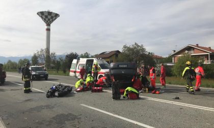 Auto contro moto grave incidente a Ciriè
