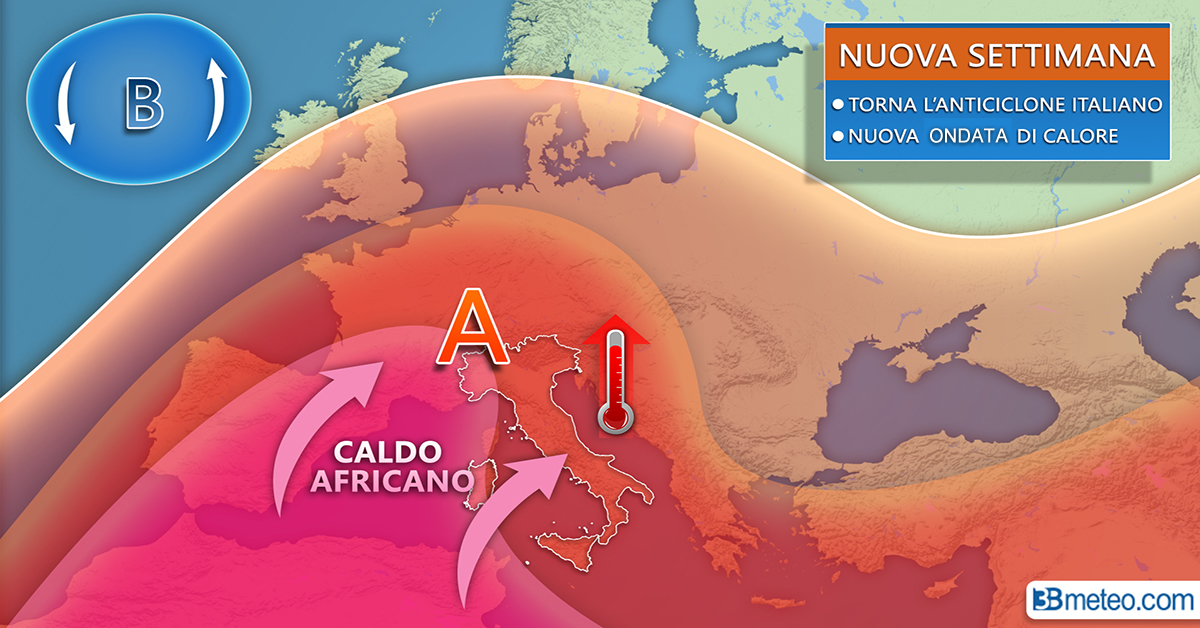 Nuova ondata di calore torna l’anticiclone africano
