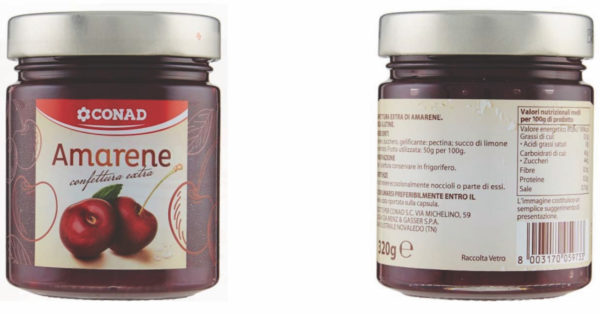 Conad richiama confettura extra di amarene