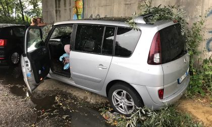 Terribile ondata di maltempo in Canavese, albero si abbatte su un'auto a Leini