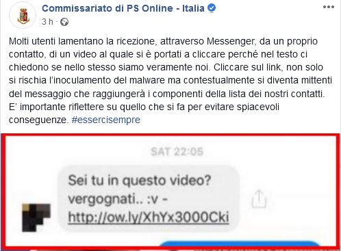 “Sei tu in questo video? Vergognati” non cliccate, nuova truffa!