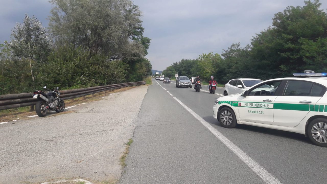 Moto contro  bicicletta incidente a Rivarolo