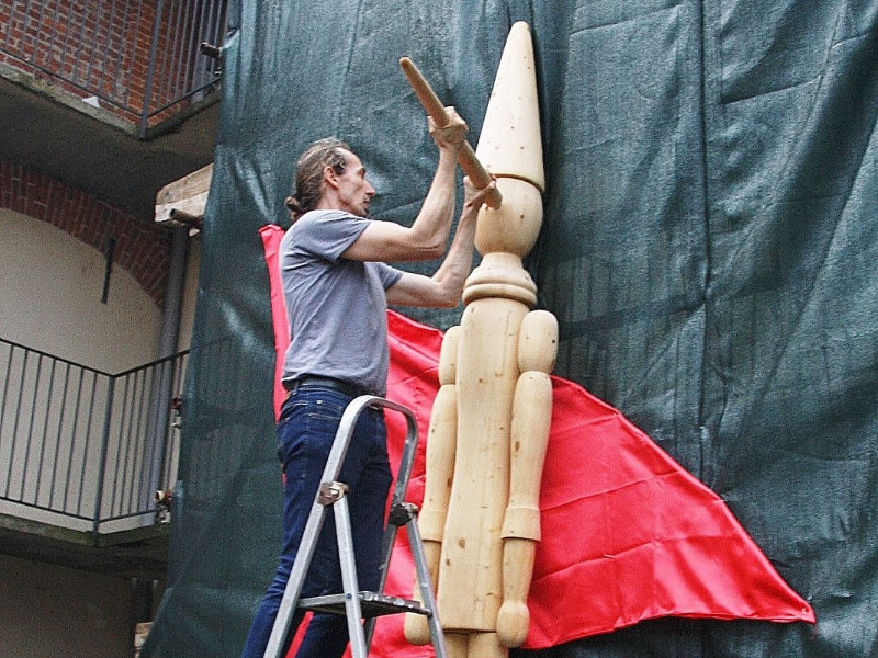 Il Pinocchio gigante di Bertolino alla Fornace Pagliero di Spineto